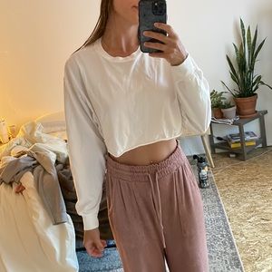 White aritzia cropped long sleeve